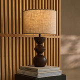 Lampe à poser Kai en bois naturel marron