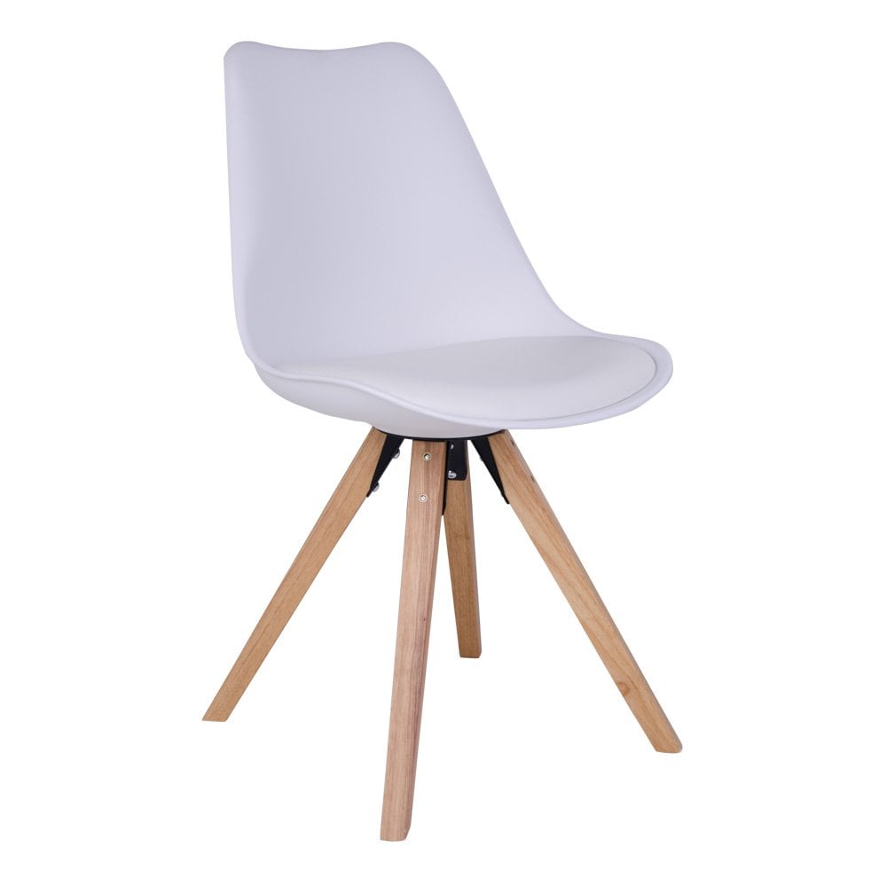 Lot de 2 chaises Bergen en cuir PU blanc, ambiance scandinave