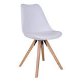 Lot de 2 chaises Bergen en cuir PU blanc, ambiance scandinave
