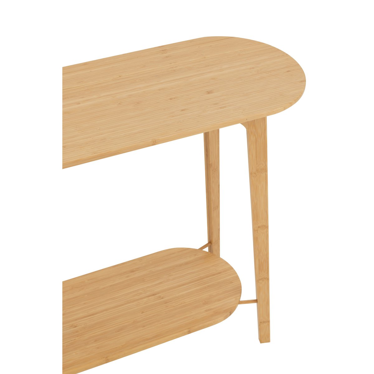Vue latérale de la console carrée J-Line en bambou
