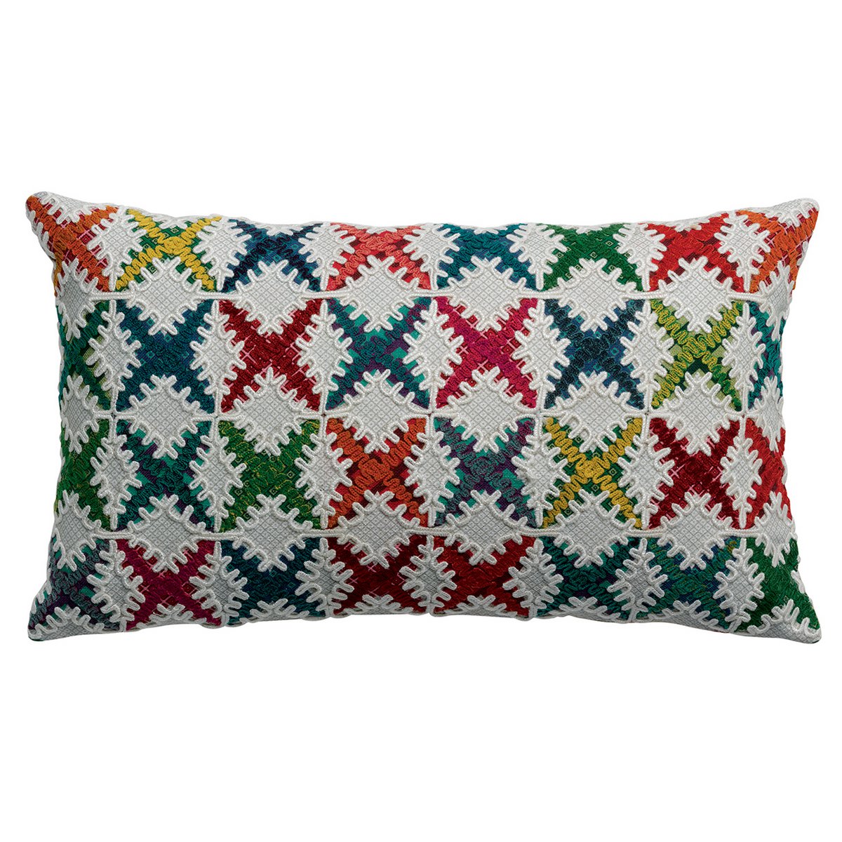 Coussin Beth Multico 30 x 50 avec motifs géométriques colorés