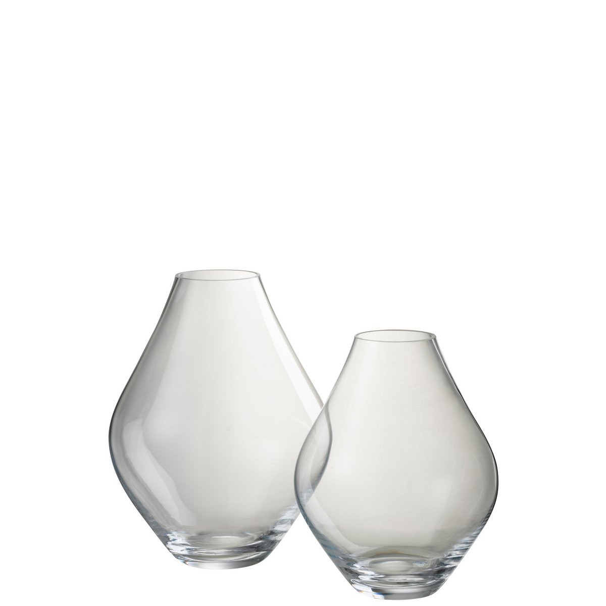 Vase Abby en verre transparent, gros plan sur la texture