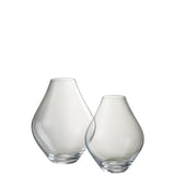 Vase Abby en verre transparent, gros plan sur la texture