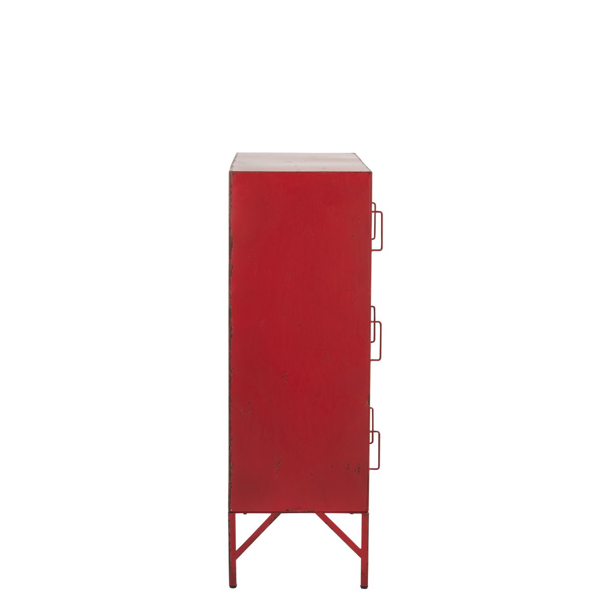 Vue latérale de l'armoire J-Line rouge