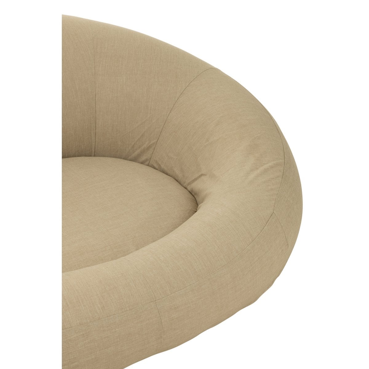 Ambiance jardin avec le matelas beignet beige J-Line
