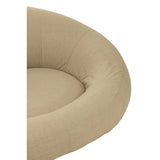 Ambiance jardin avec le matelas beignet beige J-Line