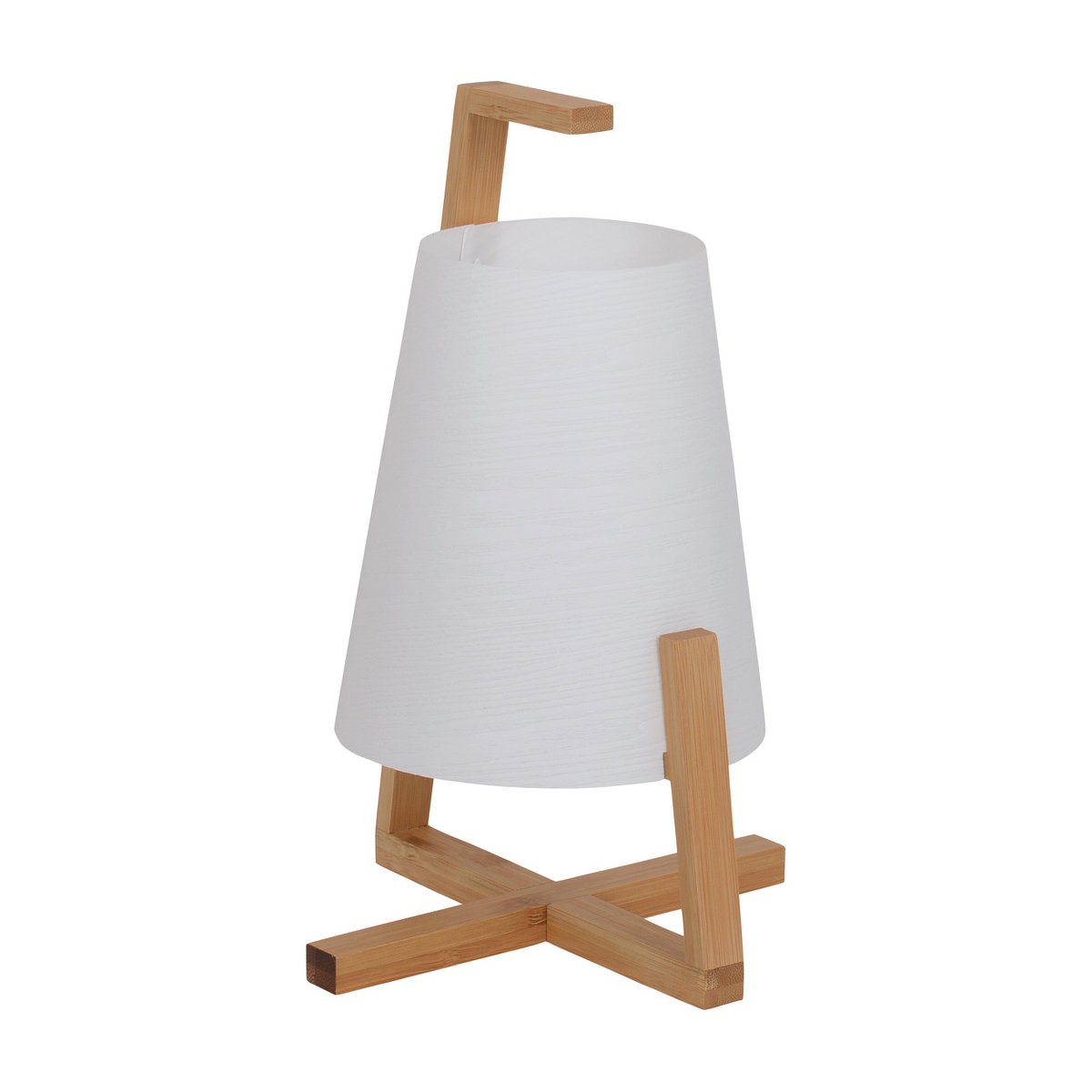 Lampe de table en bambou Shoji avec abat-jour blanc, vue de face