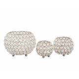 Porte-traits en prune-toilette Set Crisstal en 3 parties Chandelle en or ou argent vintage Silver Crystal