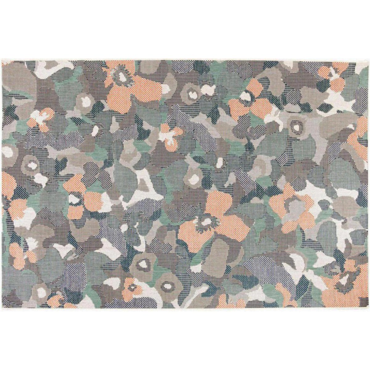 Tapis Jaya extérieur Multico - vue générale avec motifs floraux