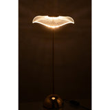 Détail du socle de la lampe LED Fleur en métal doré