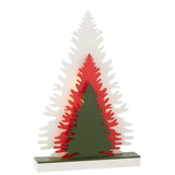 J-Line Deco Winter LED Arbres Mélange de Bois