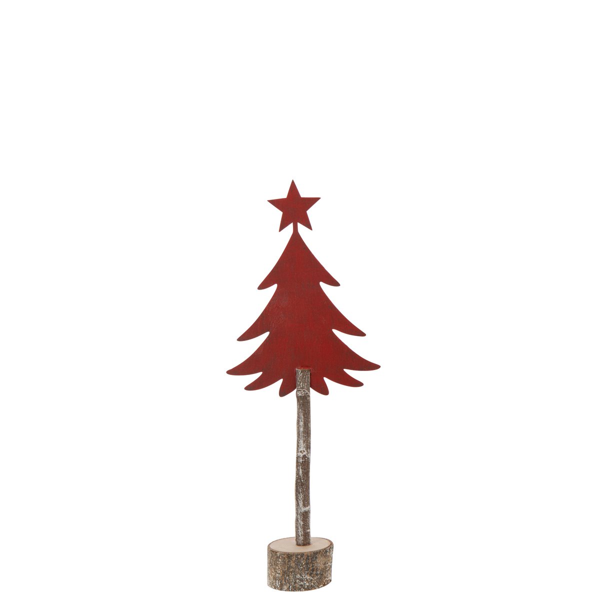 Arbre de Noël J-Line en Paulownia Rouge, design élégant et raffiné