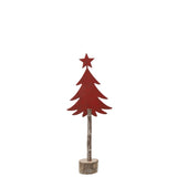 Arbre de Noël J-Line en Paulownia Rouge, design élégant et raffiné