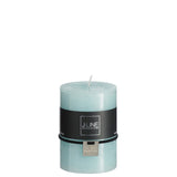 Détail de la texture de la bougie cylindrique J-Line, couleur aqua