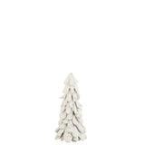 Arbre Neige J-Line en bois blanc, décoration élégante pour Noël