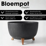 Jardinière d'extérieur Doppio Noir