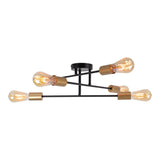 Plafond "modo" 6-flammes en métal en noir, versions or, prise E27, plafond pour salon, salle à manger, cuisine, couloir, couloir ou bureau avec un Øvon 54,5 cm