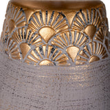 Lampe de table en céramique "Bronco", lampe de table, en céramique, beige / gris / or, avec socket E14, pour salle à manger, salon, couloir ou bureau, 39 cm de haut