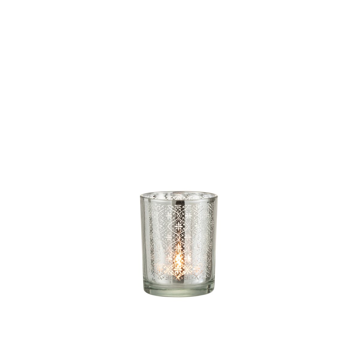 Lanterne J-Line Oriental en verre argenté, vue de face