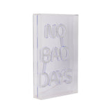 Décoration de la police LED "Pas de mauvais jours" pour l'intérieur de 30 x 18 cm, en bleu et magenta-rouge