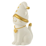 Vue latérale de la figurine chat J-Line, montrant les détails dorés