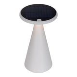 Lampe de table de batterie solaire "Palu" pour l'extérieur et à l'intérieur, en plastique en blanc, 20 cm de haut