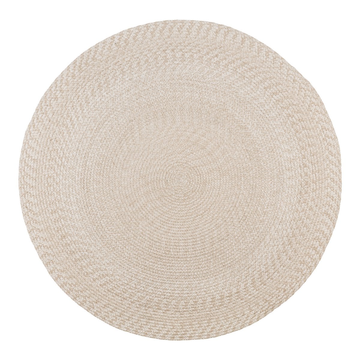Tapis Menorca Sable en PET recyclé, Ø180 cm, texture subtile