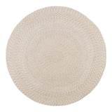 Tapis Menorca Sable en PET recyclé, Ø180 cm, texture subtile