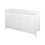 Vue de côté de la commode en bois blanc