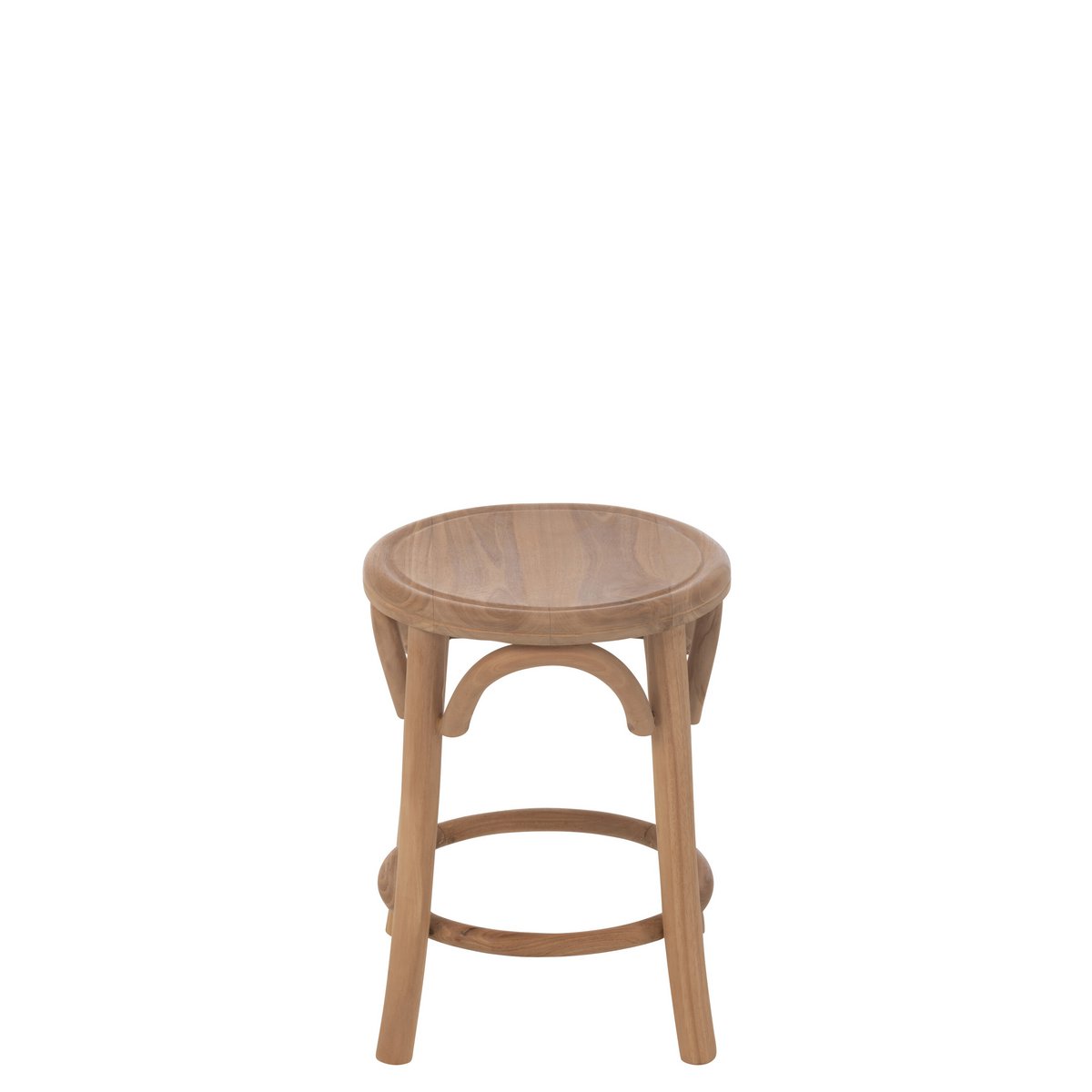 Tabouret J-Line Ali en teck naturel - vue de face