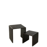 Table d'appoint J-Line Cube en bois noir - style élégant