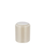 Pouf J-Line pliable en papier blanc cassé - vue 1
