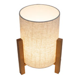 Lampe de table "Matilda" lampe de table classique avec apparence naturelle à travers le bois et l'écran de tissu, socket E27, 32 cm de haut