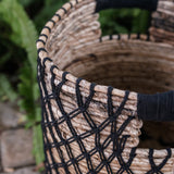 Panier de rangement PURA | Panier de plantes | Panier à linge (noir) en fibre de banane (3 tailles)