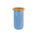Vase Plegado M en verre jaune avec bord large et base lisse