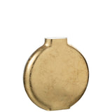 Vase Miki en verre transparent avec accents dorés, vue de face
