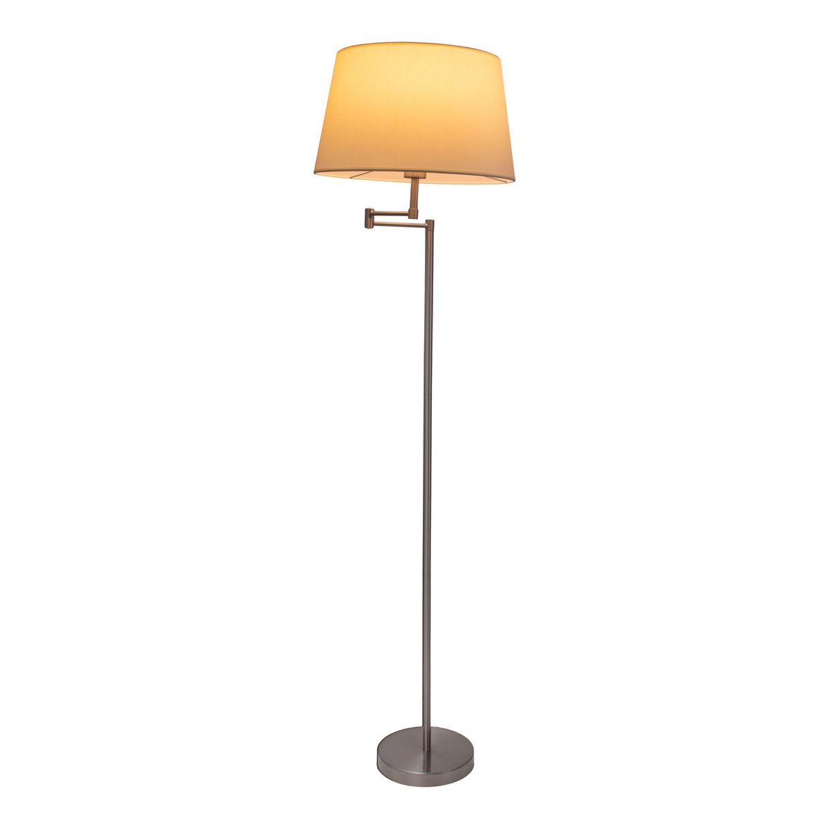 Lampe debout "Bologne" hauteur 158 cm en métal dans un nickel en satin, beiger textalspreis, e27