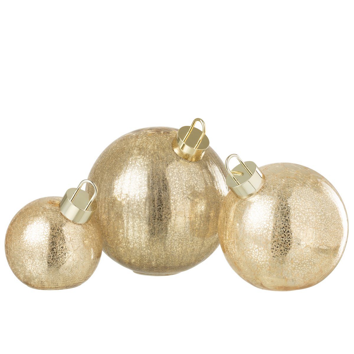 Boule de Noël J-Line en verre doré - vue de côté