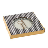 Présentoir à gâteaux J-Line Pied-Poule - porcelaine - blanc/noir