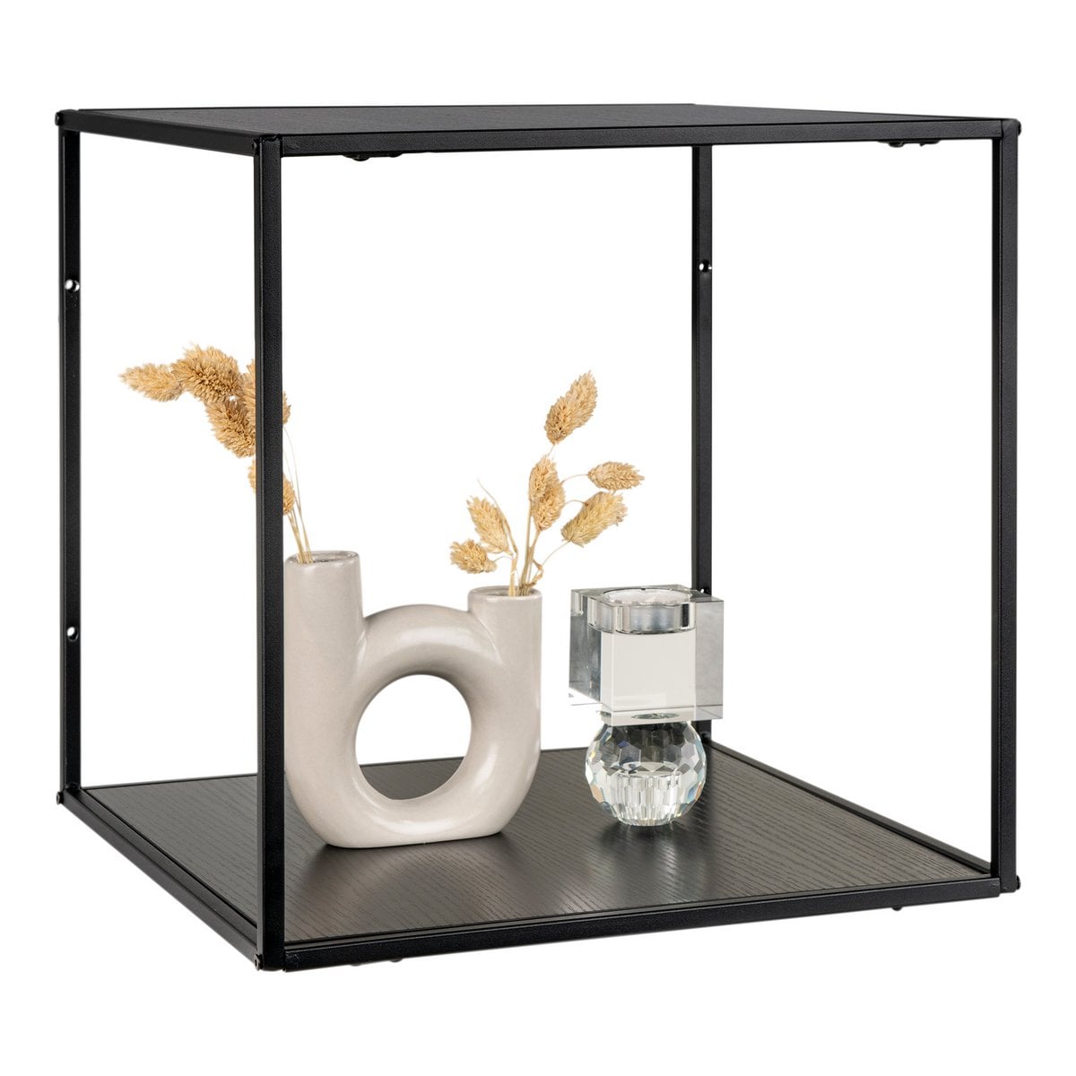 Étagère murale Vita en acier noir avec design minimaliste