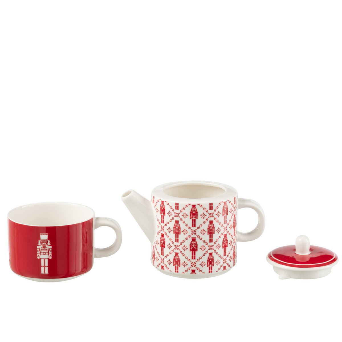 Coffret cadeau de la théière Casse-Noisette J-Line sur une table décorée