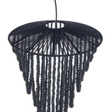 Le Lustre en Perles de Bois - Noir - L
