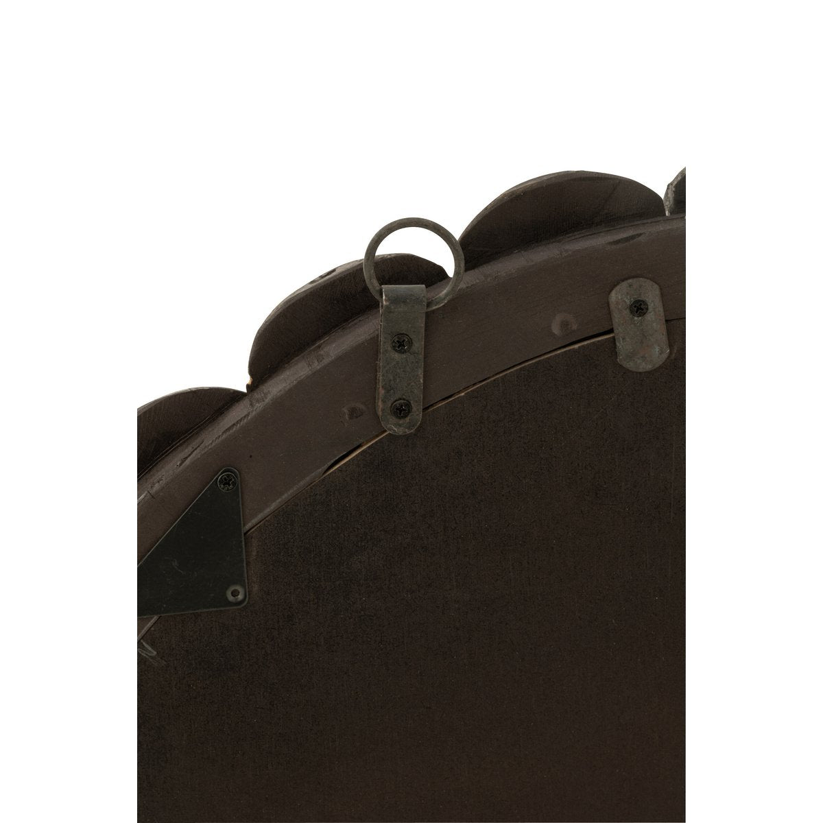 Détail du miroir J-Line Bollen, finition en bois noir