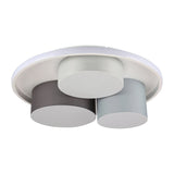 Le plafond LAIR 3-LED "Eppan" Ø 56 cm, en métal, plastique et textile en gris, LED intégrés, éclairage pour le salon, le bureau ou l'espace d'entrée