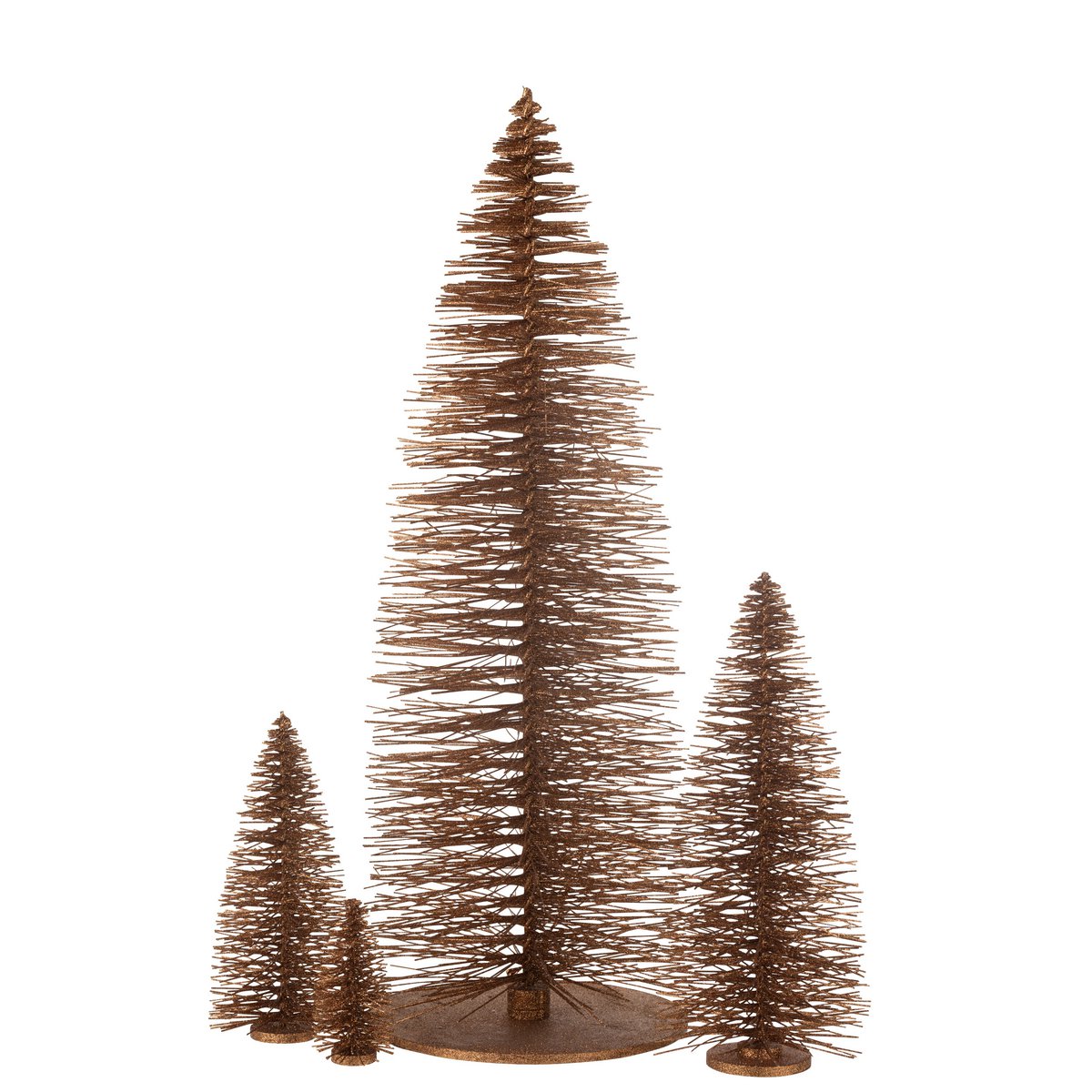 Détail de l'arbre de Noël en bois pailleté marron J-Line.
