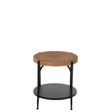 Table d'appoint Bio J-Line en MDF et fer noir, vue de face