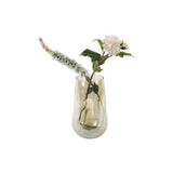 Vase Lustre Organique en verre vert, vue de côté montrant les reflets