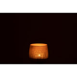 Bougeoir J-Line sur une table, ambiance chaleureuse