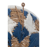 Décoration murale J-Line Branche de bananier - roseau - bleu foncé - lot de 3