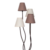 Lampe debout textile "Boho", lampadaire en beige / marron, avec une douille E14, pour salle à manger, salon, couloir ou bureau, 138 cm de haut